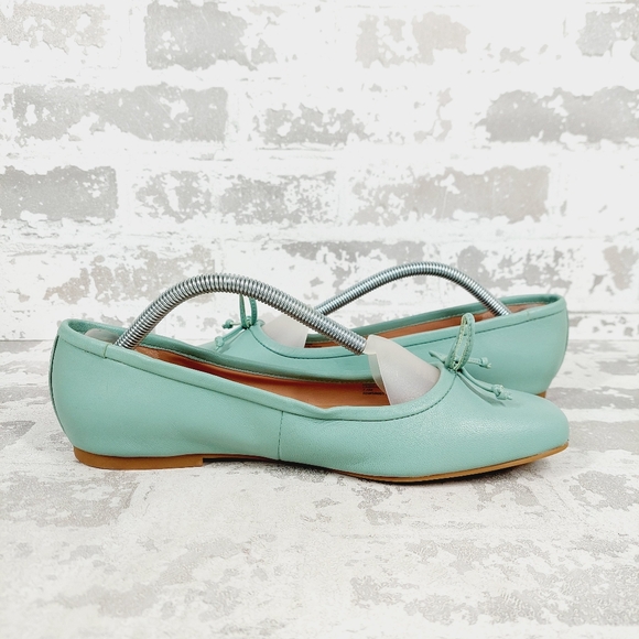 NEW Nordstrom Ashton Lea Blue Leather Square Toe Ballet Flats F550 - Picture 3 of 11